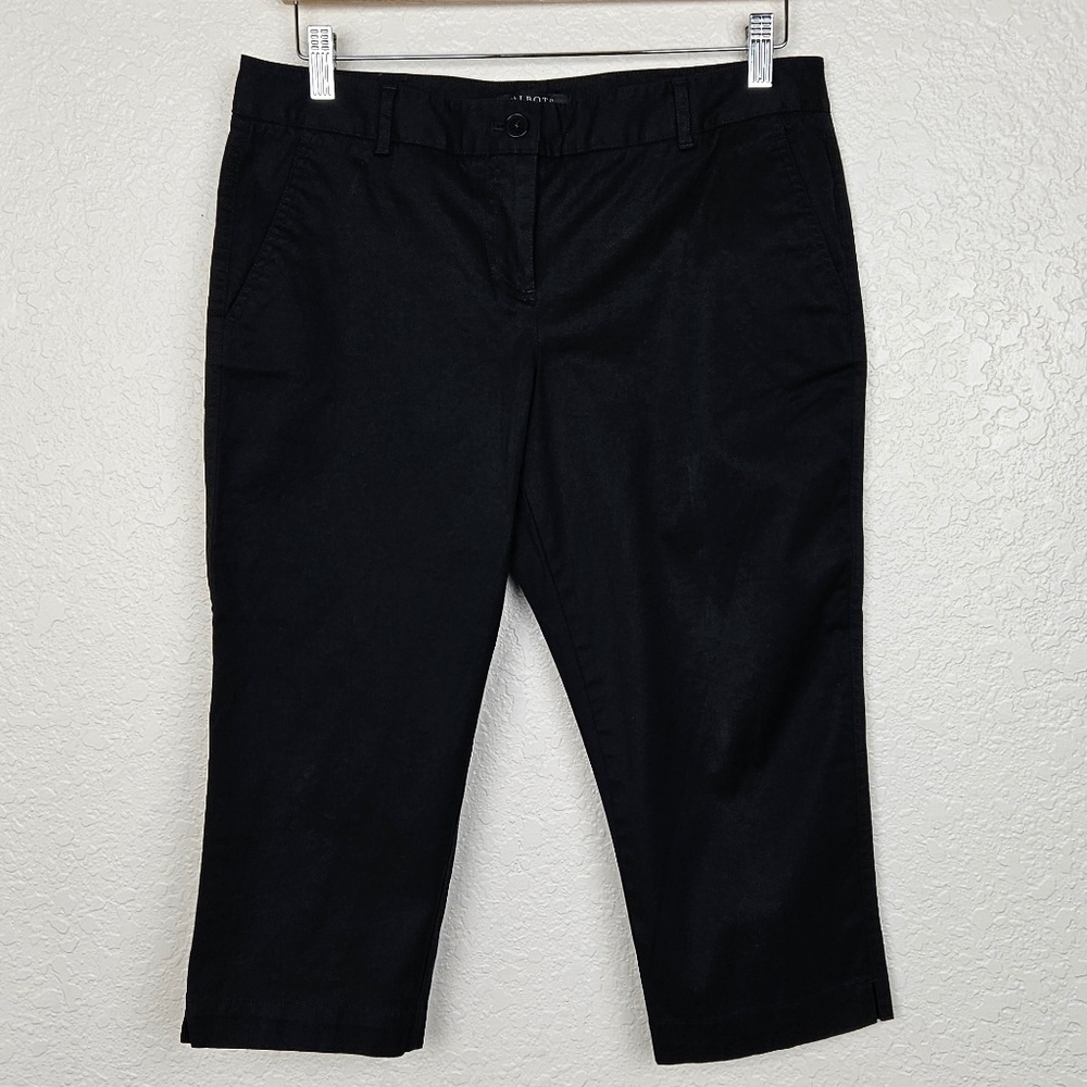 Talbots Signature Black Cotton Stretch Chino 4-Pocket Classic Capri Women's 10P